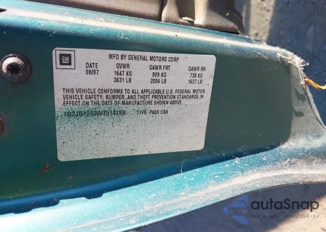 1998 Pontiac Sunfire Se из США, поврежденный, VIN 1G2JB1249W7514289